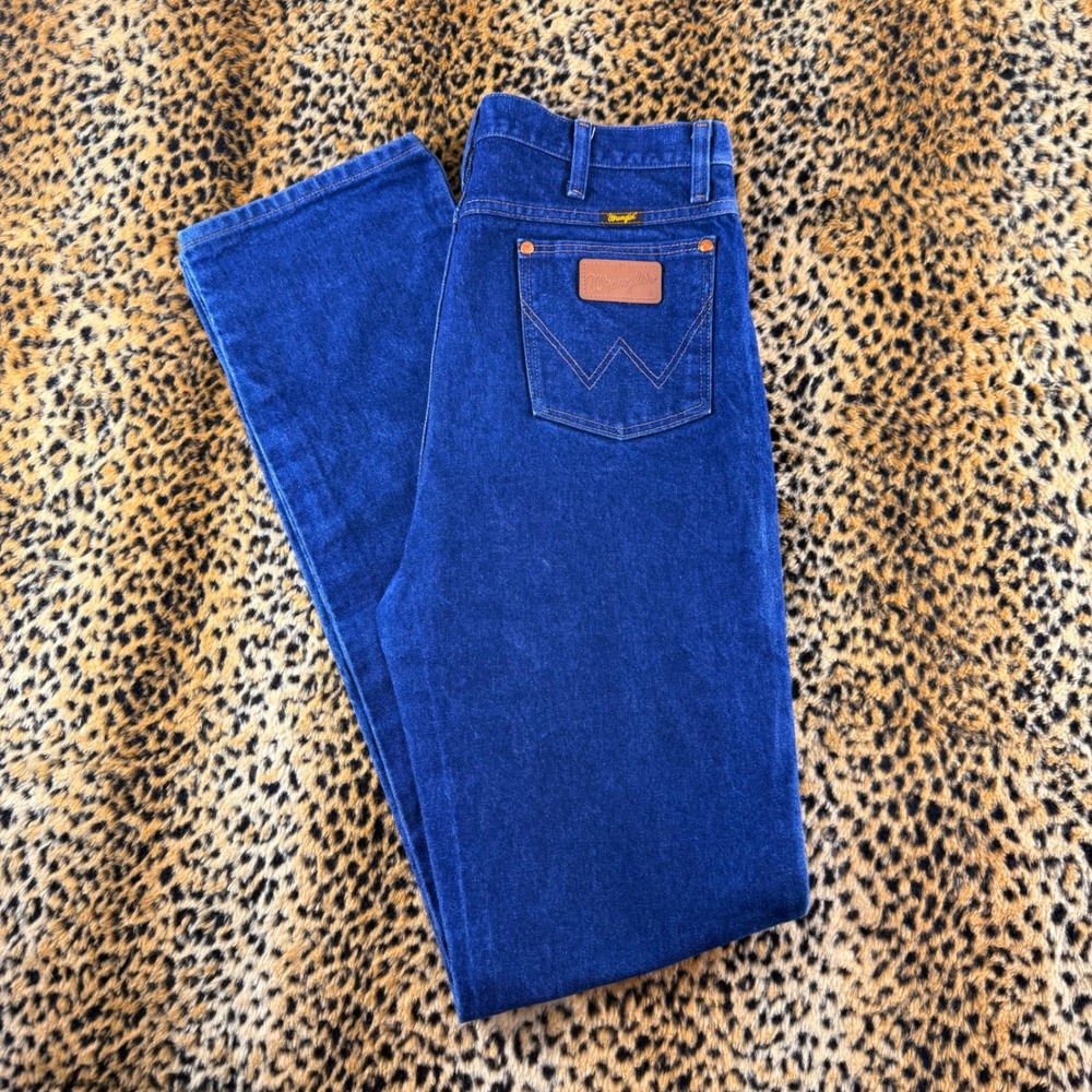 Vintage Wrangler Cowboy Cut 936DEN Blue Jeans 35x38 Slim Fit Made in Mexico